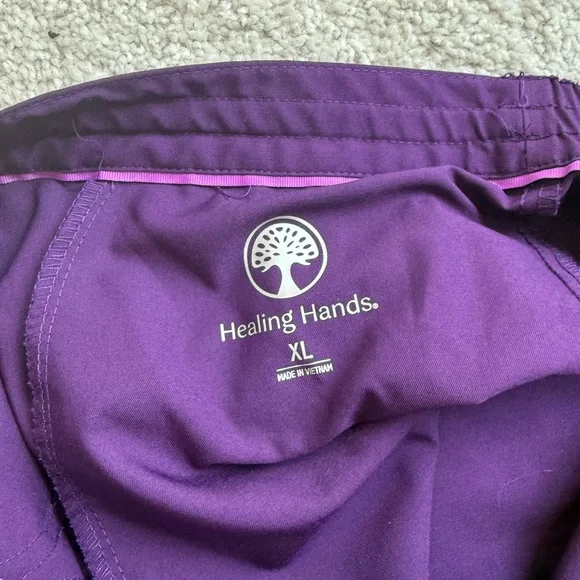 Healing Hands Women’s Purple Scrub Pants - Picture 3 of 4
